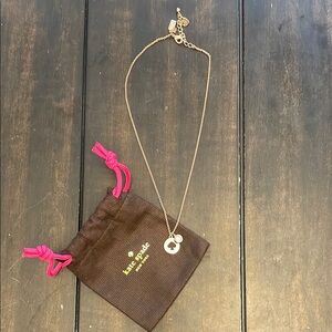 kate spade New York Gold Spot the Spade & Clear Rose Gold Necklace